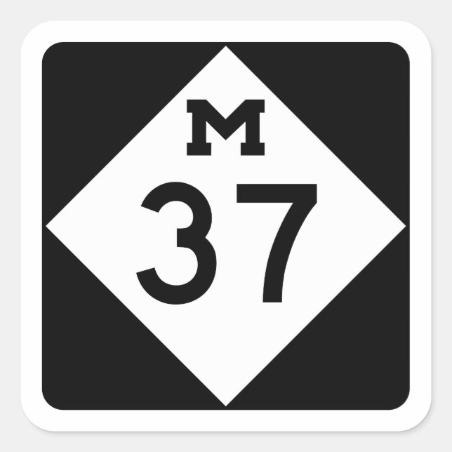 Adesivo Quadrado Michigan M-37 (Frente)