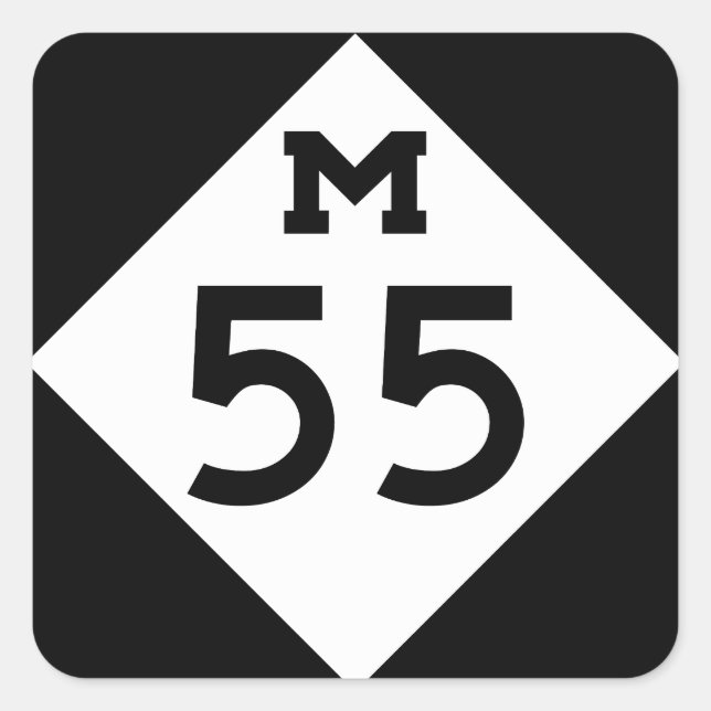 Adesivo Quadrado Michigan M-55 (Frente)