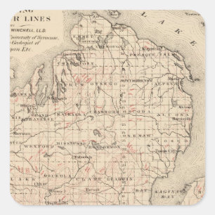 Adesivo Quadrado Michigan mostrando linhas de contorno