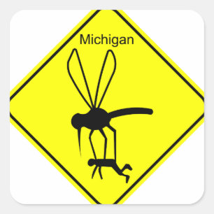 Adesivo Quadrado Michigan State Bird, o Mosquito