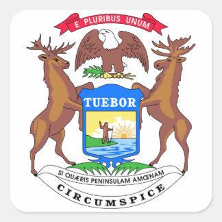 Adesivo Quadrado Michigan State Seal