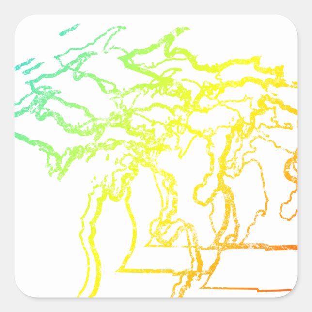 Adesivo Quadrado micMichigan chill blur (Frente)