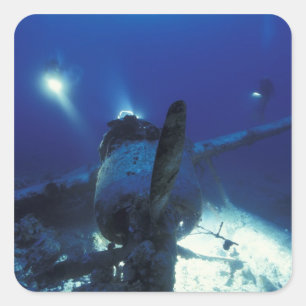Adesivo Quadrado Micronésia, Palau, Patrimônio Mundial. Divers