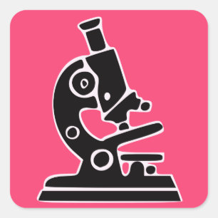 Adesivo Quadrado Microscópio cor-de-rosa