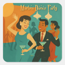Adesivo Quadrado Mid Century Martini Dance Party