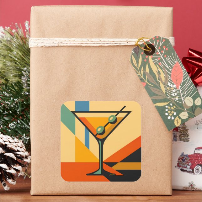 Adesivo Quadrado Mid Century Modern Sunrise Bauhaus Martini (Feriado)