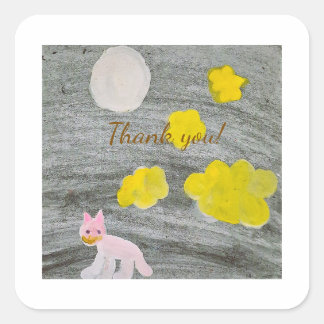 Adesivo Quadrado Midnight Kitty Adventure 