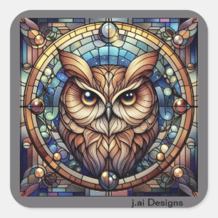 Adesivo Quadrado Midnight Owl
