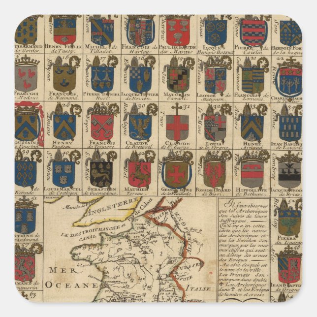 Adesivo Quadrado Militar da França (Frente)