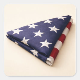 Adesivo Quadrado Military Folded American Flag Patriotic