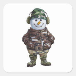 Adesivo Quadrado Military Snowman