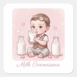 Adesivo Quadrado Milk Connoisseur Baby Boy Print Nursery