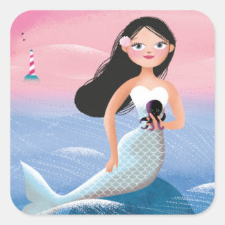 Adesivo Quadrado Milla, a ilustração da Sereia