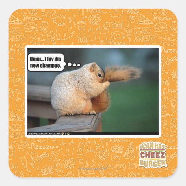 Adesivo Quadrado Mim champô novo do dis do luv (Frente)