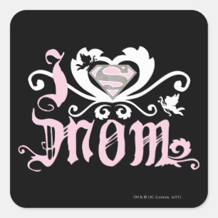 Adesivo Quadrado Mim rosa da mamã do coração