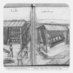 Adesivo Quadrado Mina de prata de Croix-auxiliar-Minas do La,