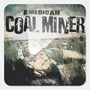 ADESIVO QUADRADO MINERADOR DE CARVÃO AMERICANO