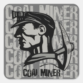 ADESIVO QUADRADO MINERADOR DE CARVÃO ANTIGO