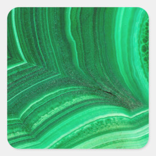 Adesivo Quadrado Mineral de Malaquita verde brilhante