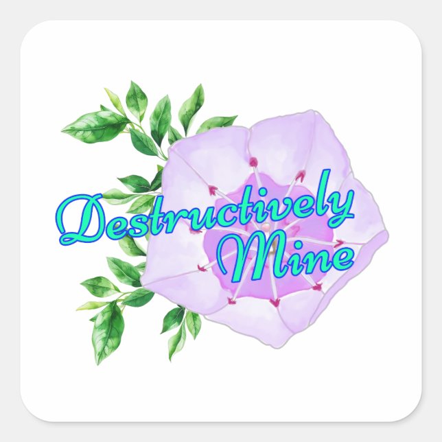 Adesivo Quadrado Minerar Destrutivamente (Frente)