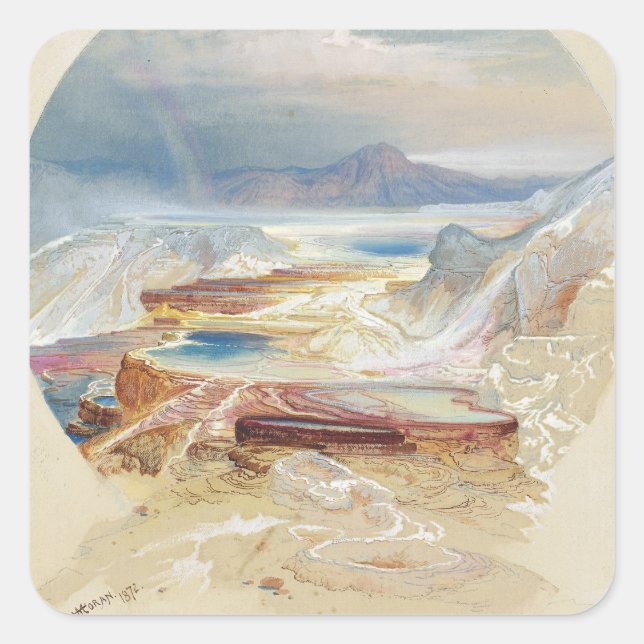 Adesivo Quadrado Minerva Terrace, Moran, 1872 (Frente)