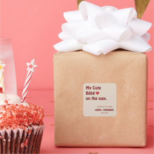 Adesivo Quadrado Minha Bela Fofa sobre o Engraçado Chá de fraldas