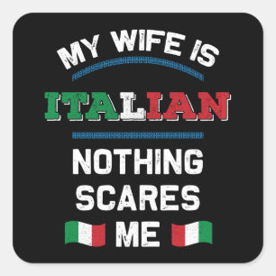 Adesivo Quadrado Minha esposa é italiana Itália Itália Itália Roots