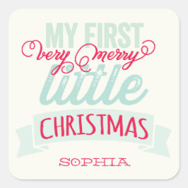 Adesivo Quadrado Minha Feliz Pequeno Natal Bebê 1rua Natal