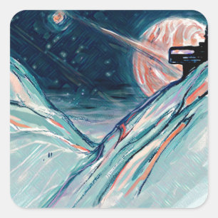 Adesivo Quadrado Minha futura casa no espaço