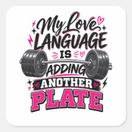 Adesivo Quadrado Minha Linguagem do Amor é Adicionar Mais um Disco