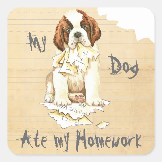 Adesivo Quadrado Minha Rua, Bernard Comeu a Minha Casa (Frente)