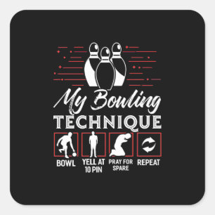 Adesivo Quadrado Minha técnica de Boliche