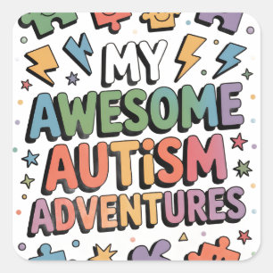Adesivo Quadrado Minhas Vantagens Incríveis de Autismo