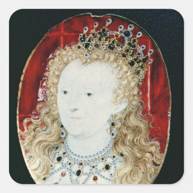 Adesivo Quadrado Miniatura da Rainha Elizabeth I (Frente)