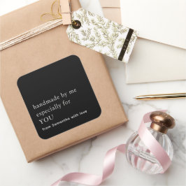 Adesivo Quadrado Mínima Feita À Mão Especialmente Para Você Branco 