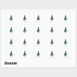 Adesivo Quadrado Minimalist Christmas Pine Tree Stickers – Holiday
