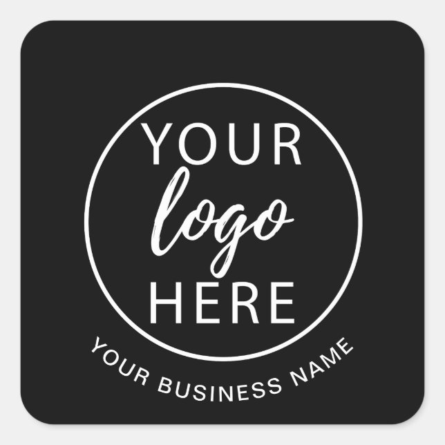 Adesivo Quadrado Minimalist Custom Business Logo (Frente)