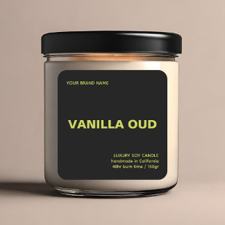 Adesivo Quadrado Minimalist modern black green luxury candle 