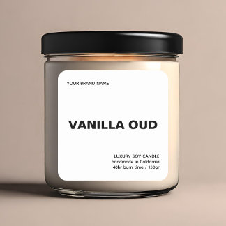 Adesivo Quadrado Minimalist modern white luxury candle 