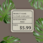 Adesivo Quadrado Minimalist Vintage Product Price Tag Sticker<br><div class="desc">Minimalist,  vintage typography design for your personalized business product price tag stickers. Select the ''Edit using Design Tool'' to customize it further. *recommended to edit using your computer</div>