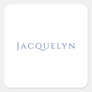 Adesivo Quadrado Minimalista Azul Branco Simples Elegante Moderno N