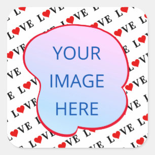 Adesivo Quadrado Minimalista de amor branco