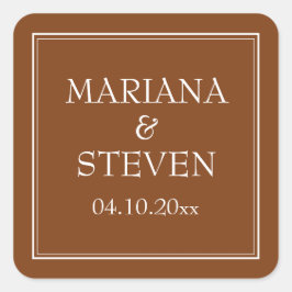 Adesivo Quadrado Minimalista de Borda Moderna do Boho Brown