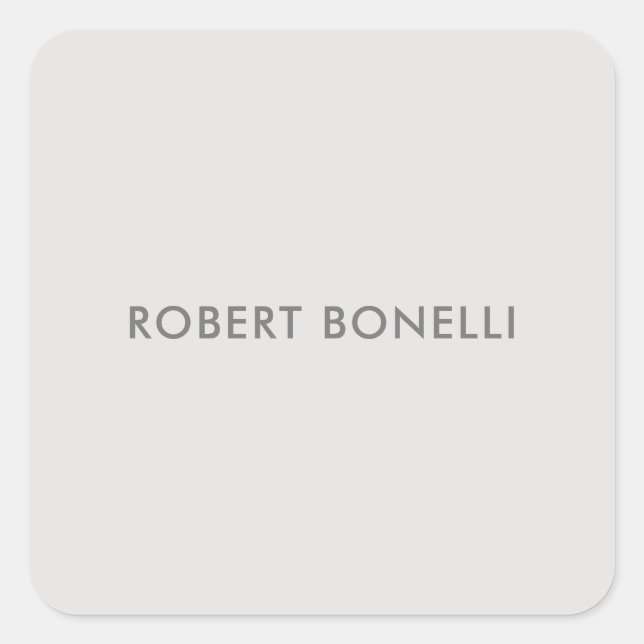 Adesivo Quadrado Minimalista de Cinza Platinum Moderno Único (Frente)