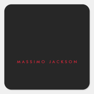 Adesivo Quadrado Minimalista Moderno Preto Vermelho Profissional Se