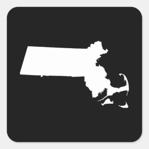 Adesivo Quadrado Minimalista Preto e Branco Massachusetts