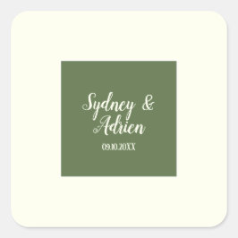 Adesivo Quadrado Minimalista Simples|Focas de Envelope de Casamento