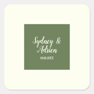Adesivo Quadrado Minimalista Simples Focas de Envelope de Casamento