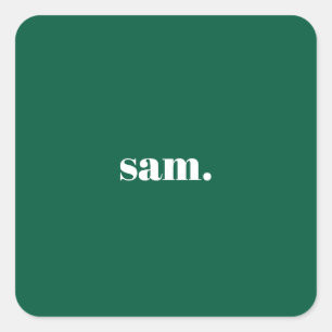 Adesivo Quadrado Minimalista texto personalizado negrito verde
