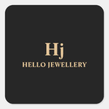 Mínimo Dourado Monograma Preto de Luxo